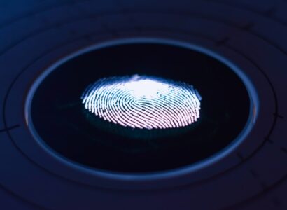 a fingerprint on a black surface